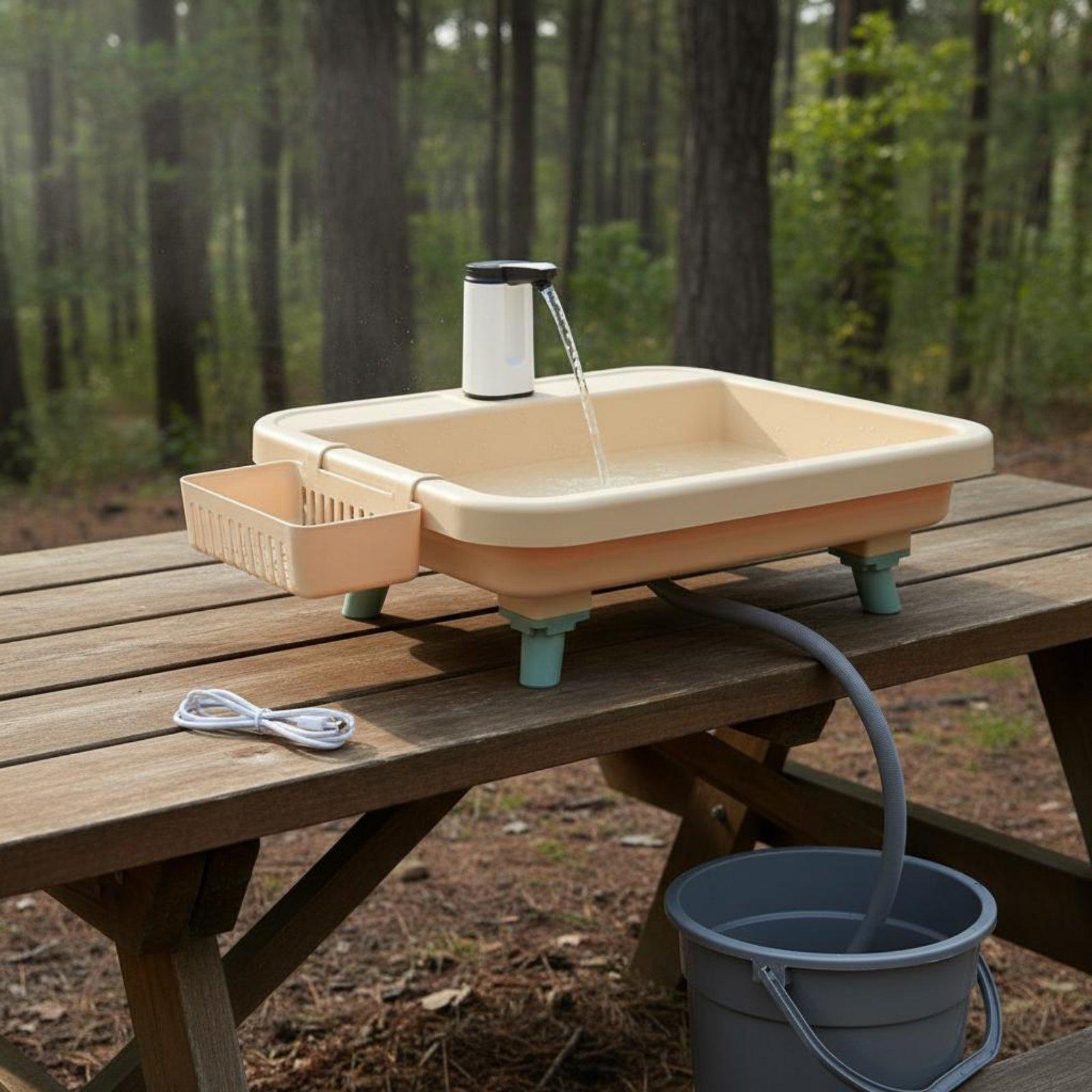 Outdoor Camping Kitchen With Sink - Outdoor Camping Washbasin Portable Sink Electric