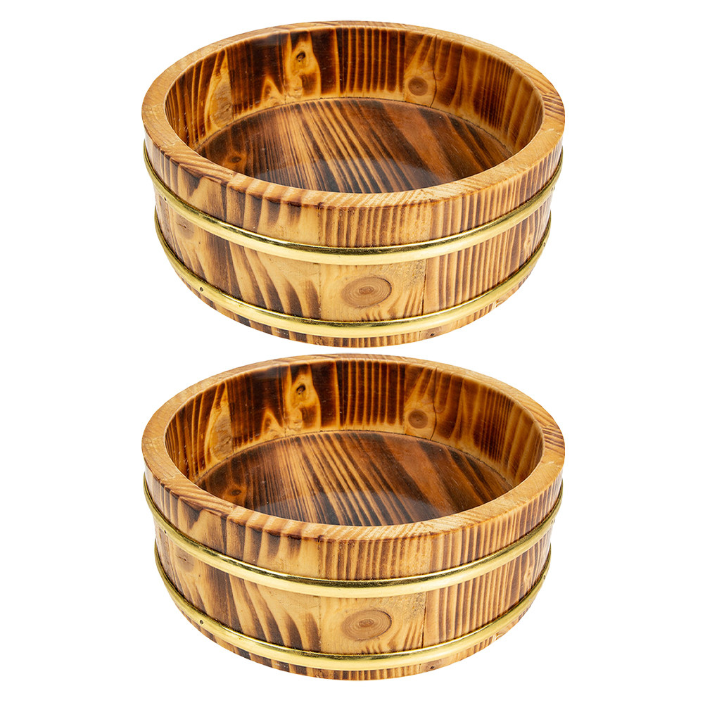 Japanese Outdoor Camping - 2Pcs Wooden Sushi Rice Bucket Japanese