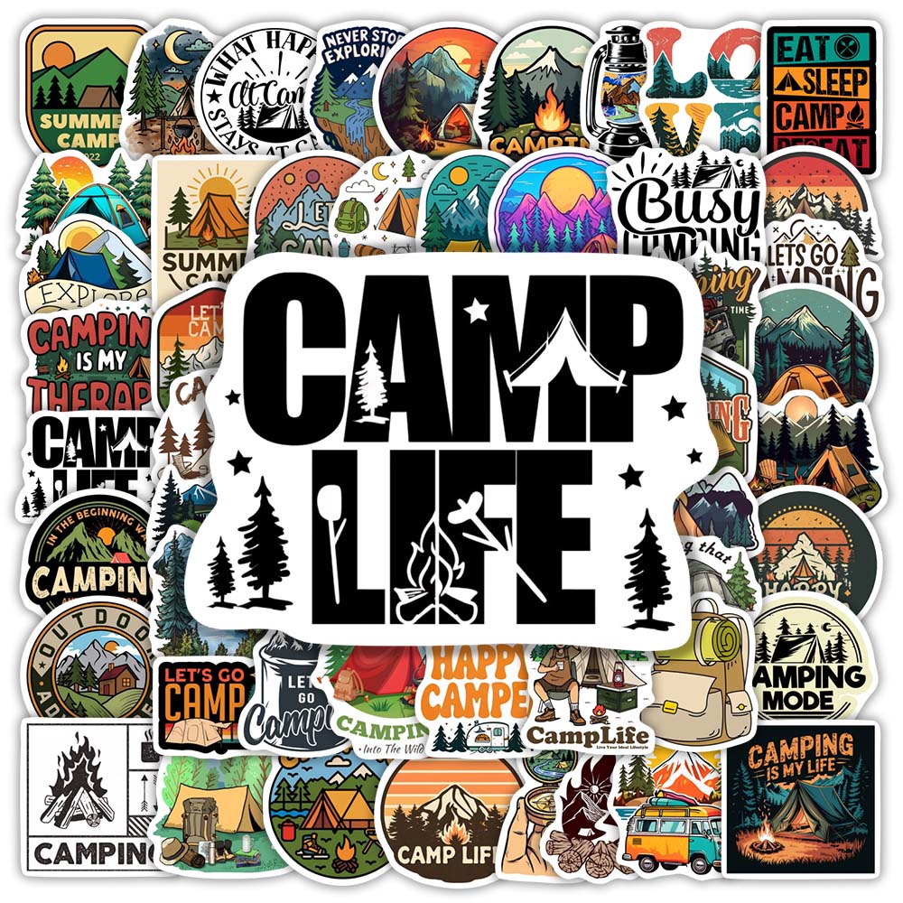 Outdoor Camping Water Tank - DIY Camping Adventure Stickers Decorative Waterproof