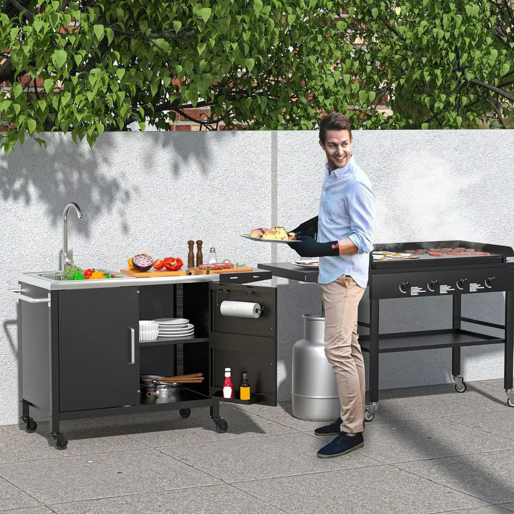 Outdoor Kitchen Island with St - Outdoor Camping Kitchen With Sink review and price