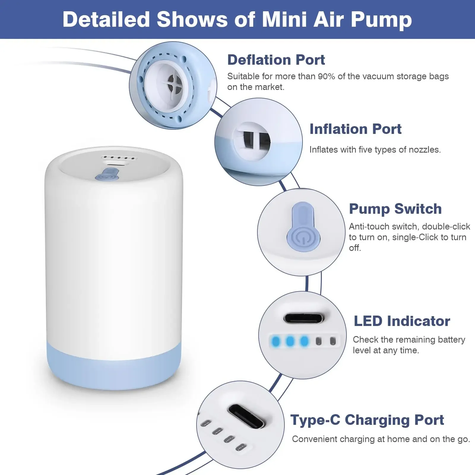 Rechargeable Electric Air Pump - Outdoor Camping Mattress review and price