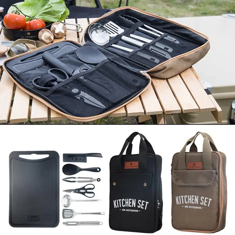8pcs Camping Kitchen Cookware  - Outdoor Camping Kitchen With Sink review and price