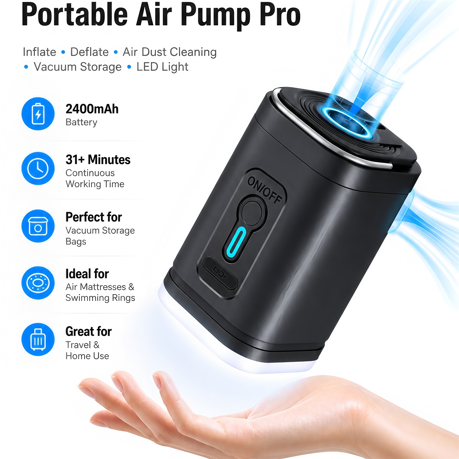 Portable Electric Air Pump Inf - Outdoor Camping Mattress review and price