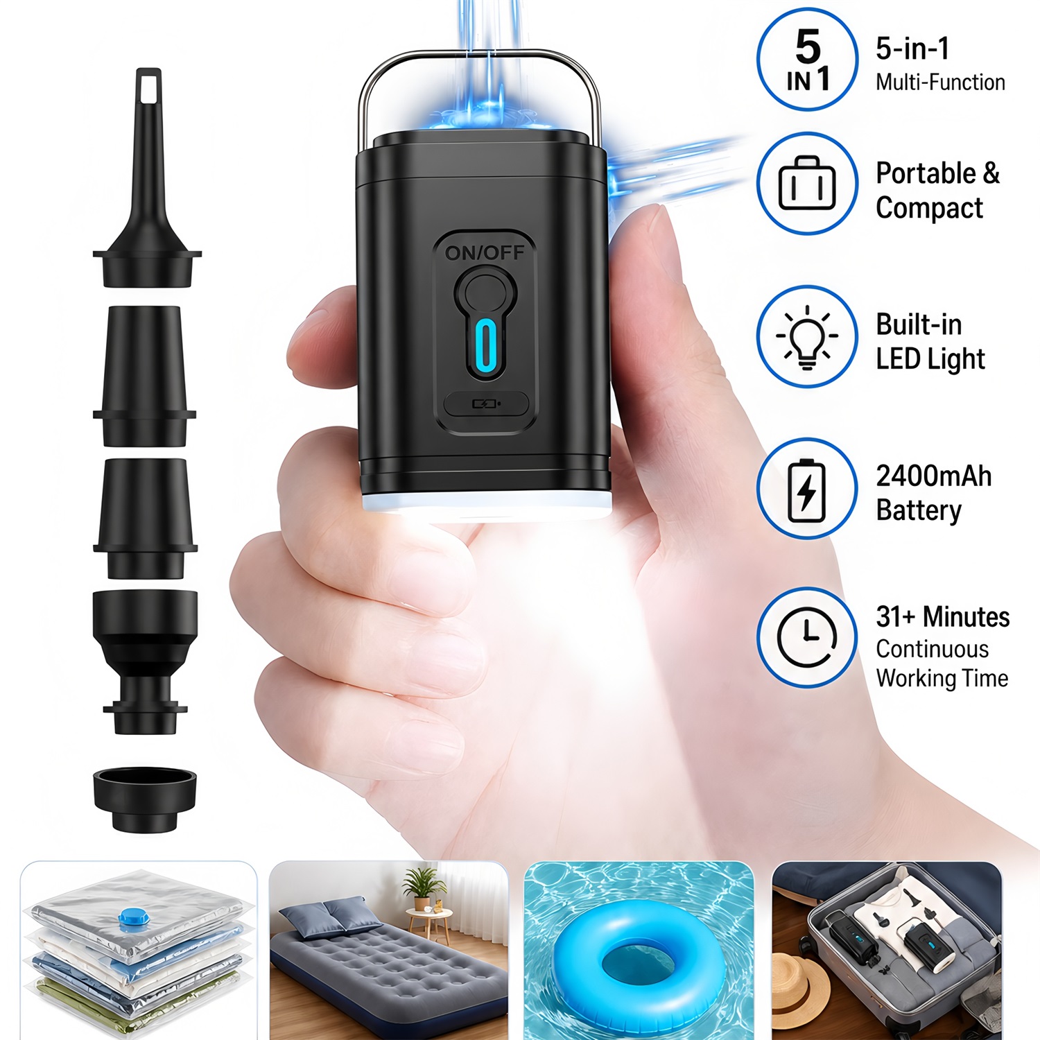 Portable Electric Air Pump Inf - Outdoor Camping Mattress review and price
