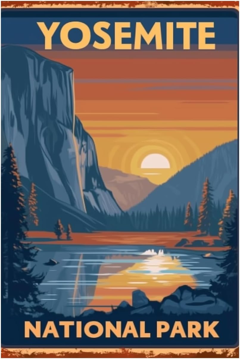 Hiking-Camping Metal-Sign Wall - Outdoor Camping Yosemite review and price